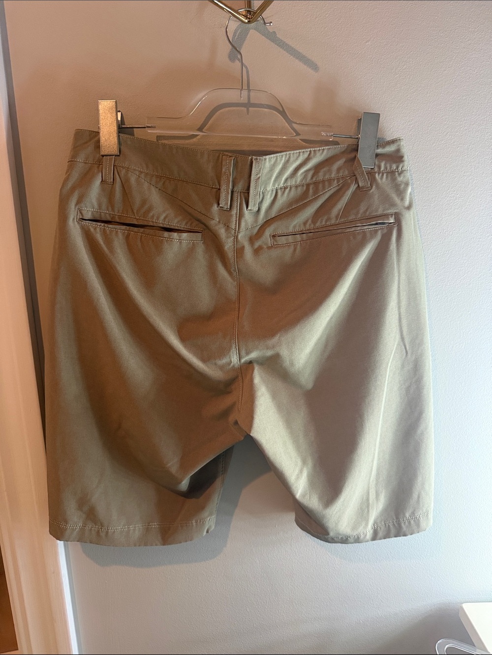 7 Diamonds Olive Stretch Flat-Front Shorts - Picture 3 of 3